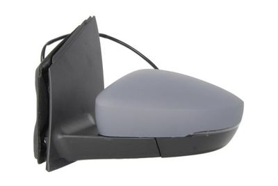 Zijspiegel Links (mechanisch, asferisch, under-coated, met indicator, rechthoekige plug) past: VW POLO V 6R 06.09-05.14