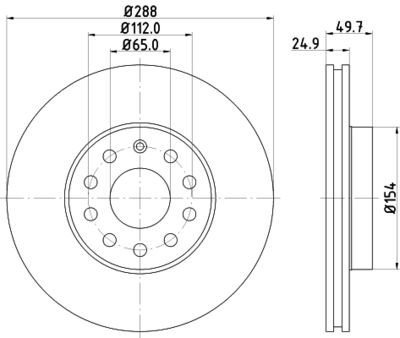 Тормозной диск HELLA 8DD 355 109-581 для AUDI Q2