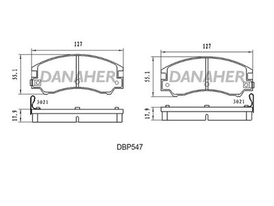 Комплект тормозных колодок, дисковый тормоз DANAHER DBP547 для SUBARU XT