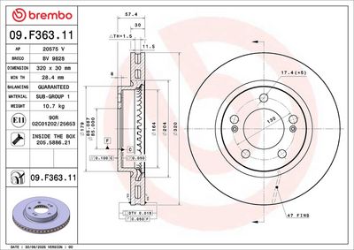 Brake disc Voor past: SSANGYONG MUSSO GRAND 2.2D 04.22-