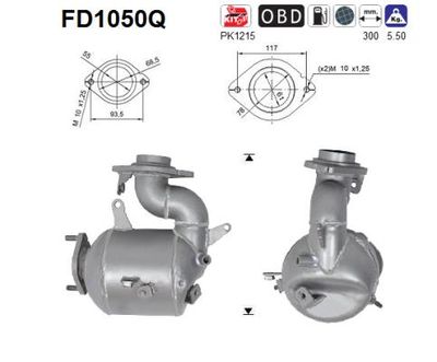Filtr sadzy / filtr cząstek stałych, układ wydechowy AS 2505233020