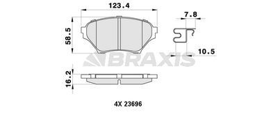 Комплект тормозных колодок, дисковый тормоз BRAXIS AB0459 для MAZDA MX-5