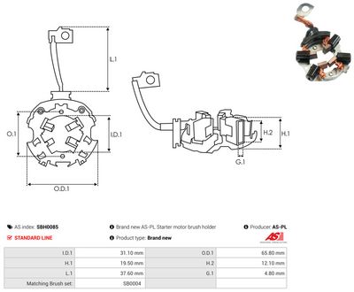 Vorschau Halter, Kohlebürsten Ansicht 2