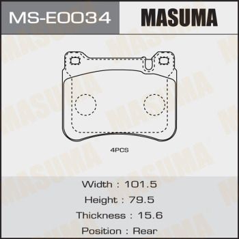 Комплект тормозных колодок MASUMA MS-E0034 для MERCEDES-BENZ C-CLASS