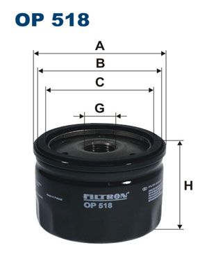 Filtr oleju FILTRON OP 518 produkt