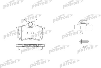 Комплект тормозных колодок, дисковый тормоз PATRON PBP1481 для VW SHARAN