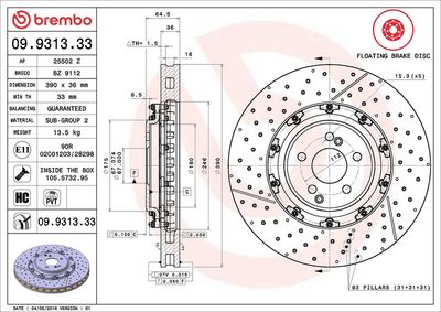 DISC FRANA BREMBO 09931333 1