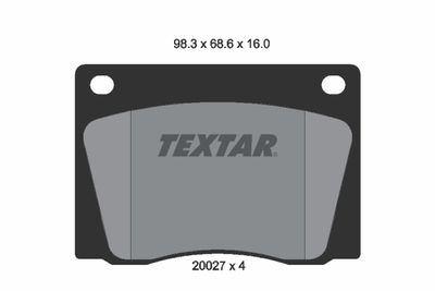 Комплект тормозных колодок, дисковый тормоз TEXTAR 2002701 для ASTON MARTIN LAGONDA