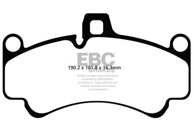 Комплект тормозных колодок, дисковый тормоз EBC Brakes DP91516 для PORSCHE 911