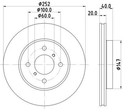 Тормозной диск HELLA 8DD 355 126-621 для SUZUKI SWIFT