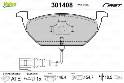 Klocki hamulcowe VALEO 301408 produkt