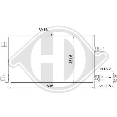 Конденсатор, кондиционер DIEDERICHS DCC1994 для VW TRANSPORTER