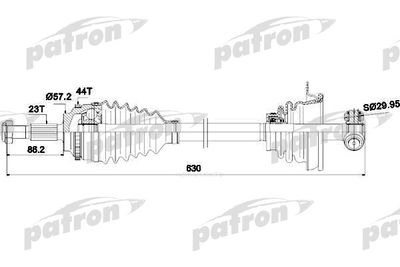 Приводной вал PATRON PDS0265 для RENAULT CLIO