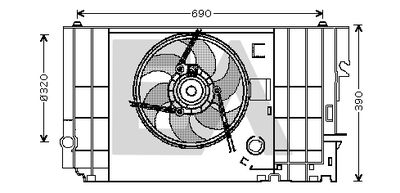 Вентилятор, охлаждение двигателя EACLIMA 33V10028 для CITROËN XM