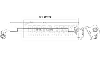 Тормозной шланг BORG & BECK BBH8953 для HYUNDAI i10