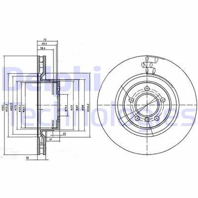 DELPHI BG9009C Тормозные диски  для LAND ROVER RANGE ROVER III (L322) 3.6 D 4x4