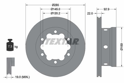 92089803 TEXTAR Тормозной диск