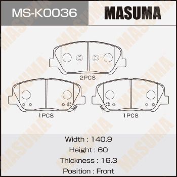 MASUMA MS-K0036 Ремкомплект барабанных колодок  для HYUNDAI i30 (Хендай И30)
