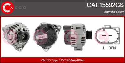 CASCO CAL15592GS Генератор для MERCEDES-BENZ C-CLASS T-Model (S202) C 200 T Kompressor (202.087) CASCO CAL15592GS Генератор для MERCEDES-BENZ C-CLASS T-Model (S202) C 200 T Kompressor (202.087)