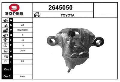 Тормозной суппорт EAI 2645050 для TOYOTA FJ CRUISER