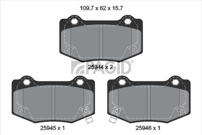 комплект спирачно феродо, дискови спирачки PAGID T2953N