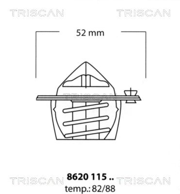 Термостат, охлаждающая жидкость TRISCAN 8620 11582 для HONDA LOGO