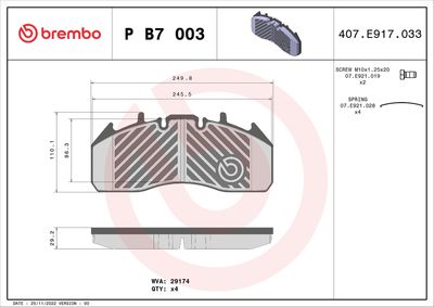 BREMBO Remblokkenset, schijfrem PRIME LINE (P B7 003)
