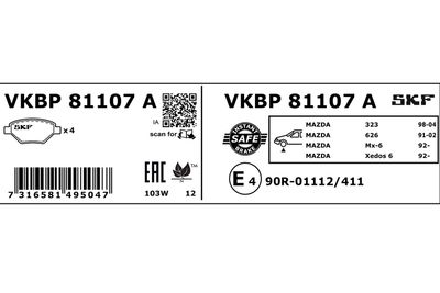 SET PLACUTE FRANA FRANA DISC SKF VKBP81107A 2