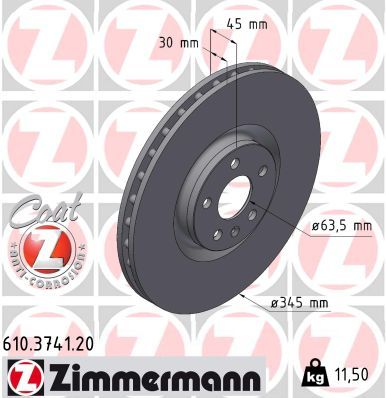 спирачен диск ZIMMERMANN 610.3741.20