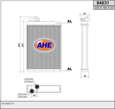 AHE 94031 Радиатор печки  для AUDI Q5 (Ауди Q5)