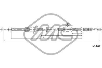 Тросик, cтояночный тормоз Metalcaucho 82275 для MITSUBISHI SPACE