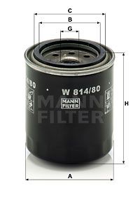 Масляный фильтр MANN-FILTER W 814/80 для HYUNDAI H100