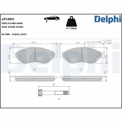 Brake Pad Set, disc brake LP1992