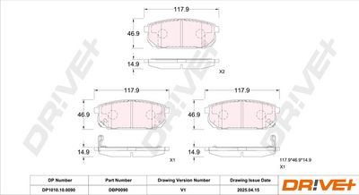 BREMSBELAGSATZ SCHEIBENBREMSE DR!VE+ DP1010100090 2