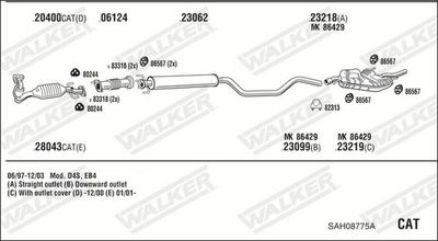 Изпускателна система WALKER SAH08775A