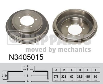 Тормозной барабан NIPPARTS N3405015 для MITSUBISHI SPACE