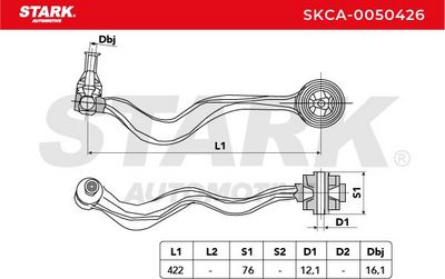 носач, окачване на колелата STARK SKCA-0050426