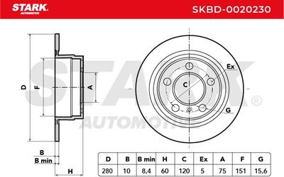 спирачен диск STARK SKBD-0020230