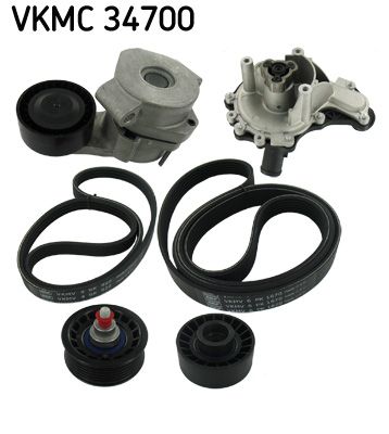 Water Pump + V-Ribbed Belt Kit VKMC 34700