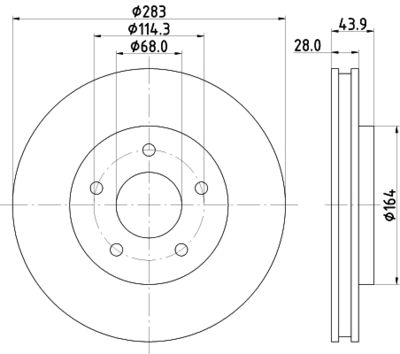 Тормозной диск HELLA 8DD 355 125-071 для NISSAN NV200