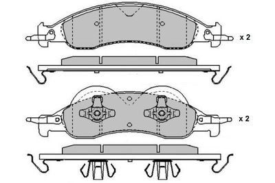 Комплект тормозных колодок, дисковый тормоз E.T.F. 12-1672 для FORD USA EXPEDITION