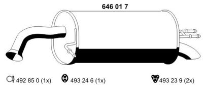 ERNST 646017 Глушитель выхлопных газов для KIA PICANTO (Киа Пиканто)