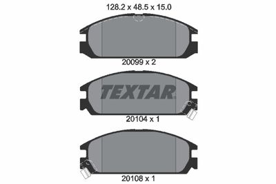 Комплект тормозных колодок, дисковый тормоз TEXTAR 2009902 для ACURA INTEGRA