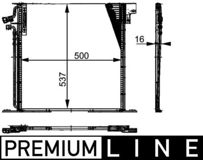 Condensor, airconditioning - AC212000P - MAHLE