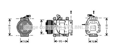 AVA-QUALITY-COOLING FTK042 Компресор кондиціонера для FIAT (Фиат)