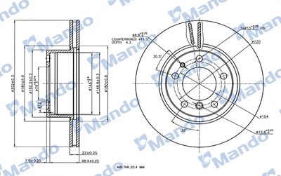 спирачен диск MANDO MBC035360