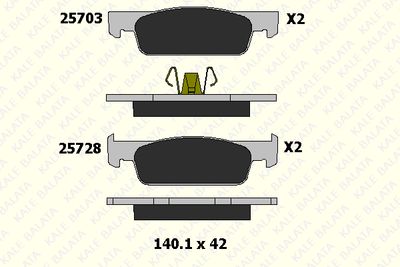 Комплект тормозных колодок, дисковый тормоз KALE 25728 180 05 для SMART FORFOUR