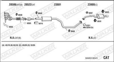 Изпускателна система WALKER MAK018541