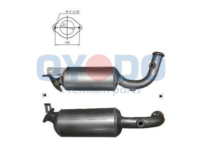 Filtr sadzy / filtr cząstek stałych, układ wydechowy OYODO 20N0092-OYO