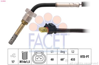 czujnik, temperatura spalin FACET 22.0084